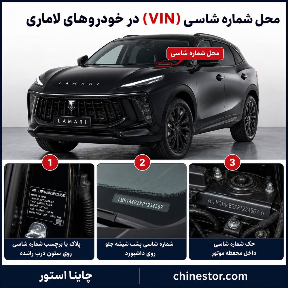 شماره شاسی لاماری کجاست؟ 1 شماره شاسی لاماری کجاست؟