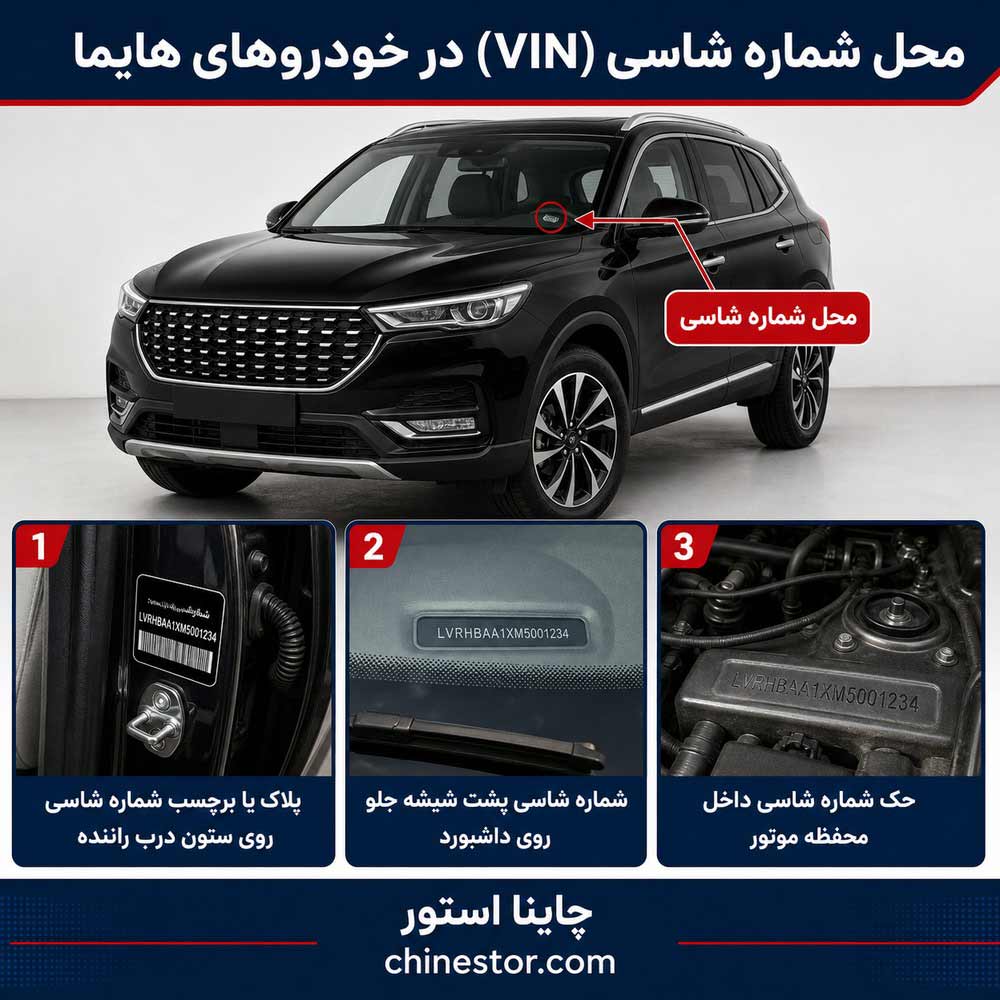 شماره شاسی هایما کجاست؟ 1 شماره شاسی هایما کجاست؟