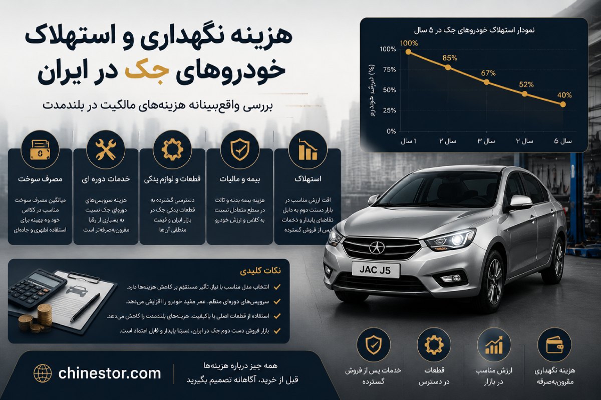 انواع مدل های جک در ایران 5 هزینه نگهداری و استهلاک خودروهای جک در ایران